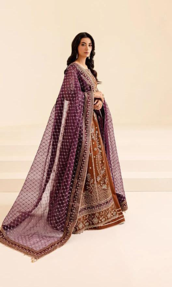 Complete Net frock with Shamose Silk trouser