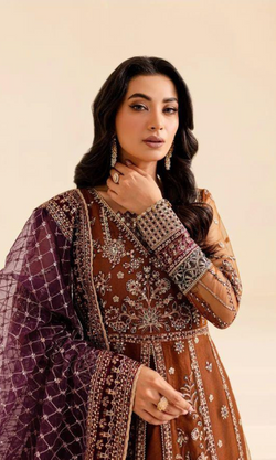 Complete Net frock with Shamose Silk trouser