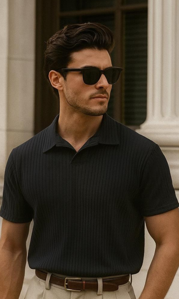 Texture Stripe Polo