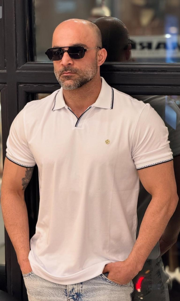 V Collor front  Embroidery polo