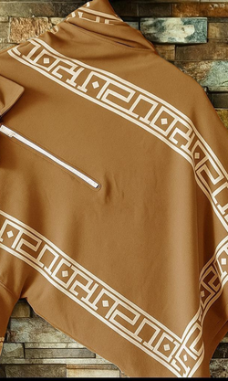 Printed zipped  Style collor Tshirt