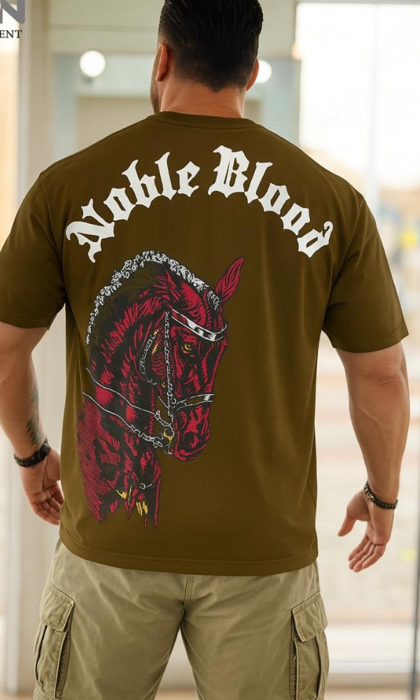 Horse back  Printed Dropshoulder