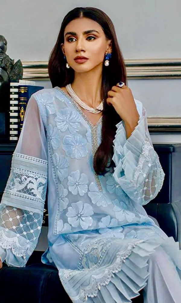 Brand Agha Noor  Hand Embellished Organza Dress 🌸